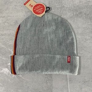 Levi's Side Stripe Foldover Cuff Knit Logo Beanie